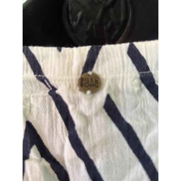 Billabong Women’s Small Petite Navy Striped Crop Top Tie Real Wrap Around - Picture 3 of 5